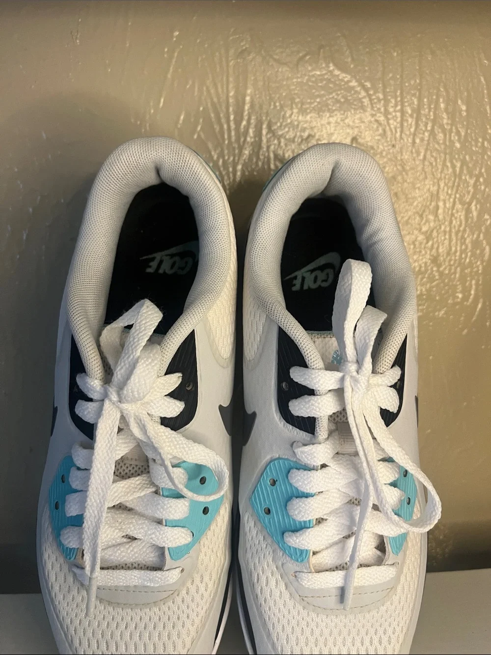 Nike White Sneakers with Teal Accents